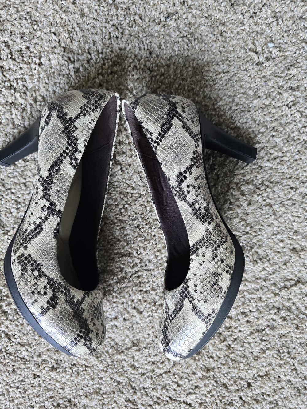 Clarks Snake-Print Platform Heels